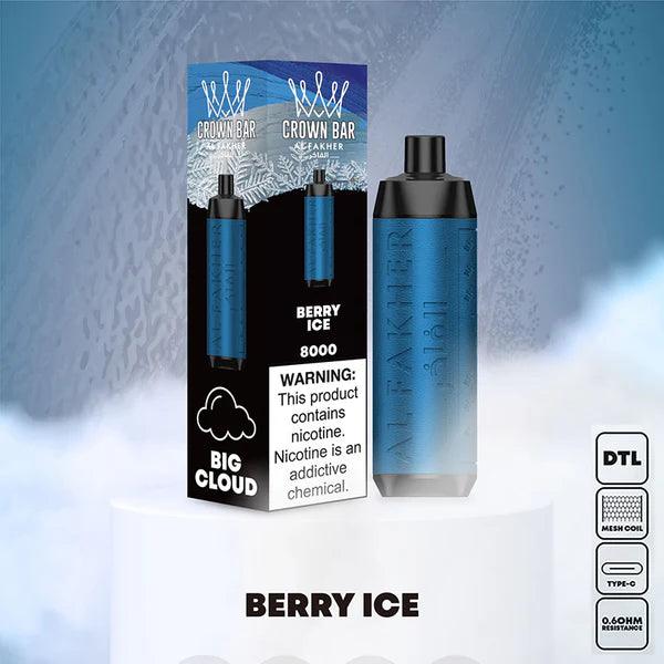 Al Fakher Crown Bar 8000 Puffs Berry Ice