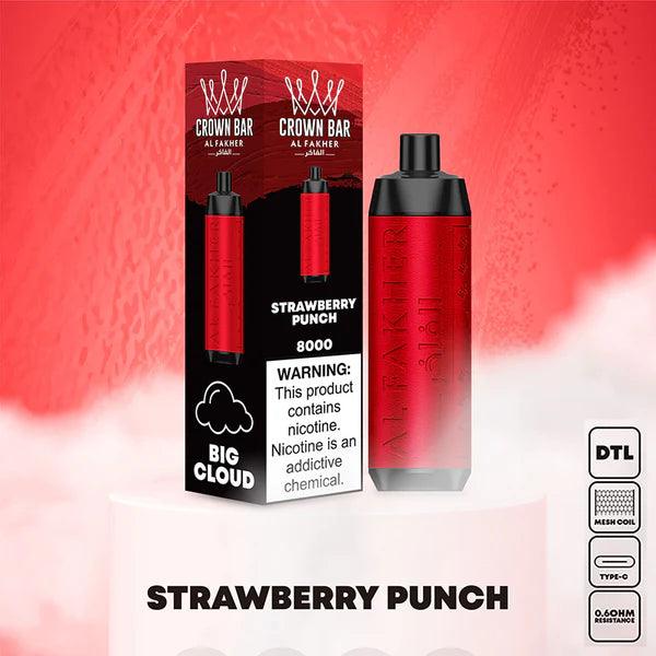 Al Fakher Crown Bar 8000 Puffs Strawberry Punch