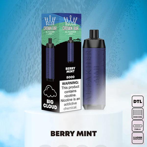 Al Fakher Crown Bar 8000 Puffs Berry Mint